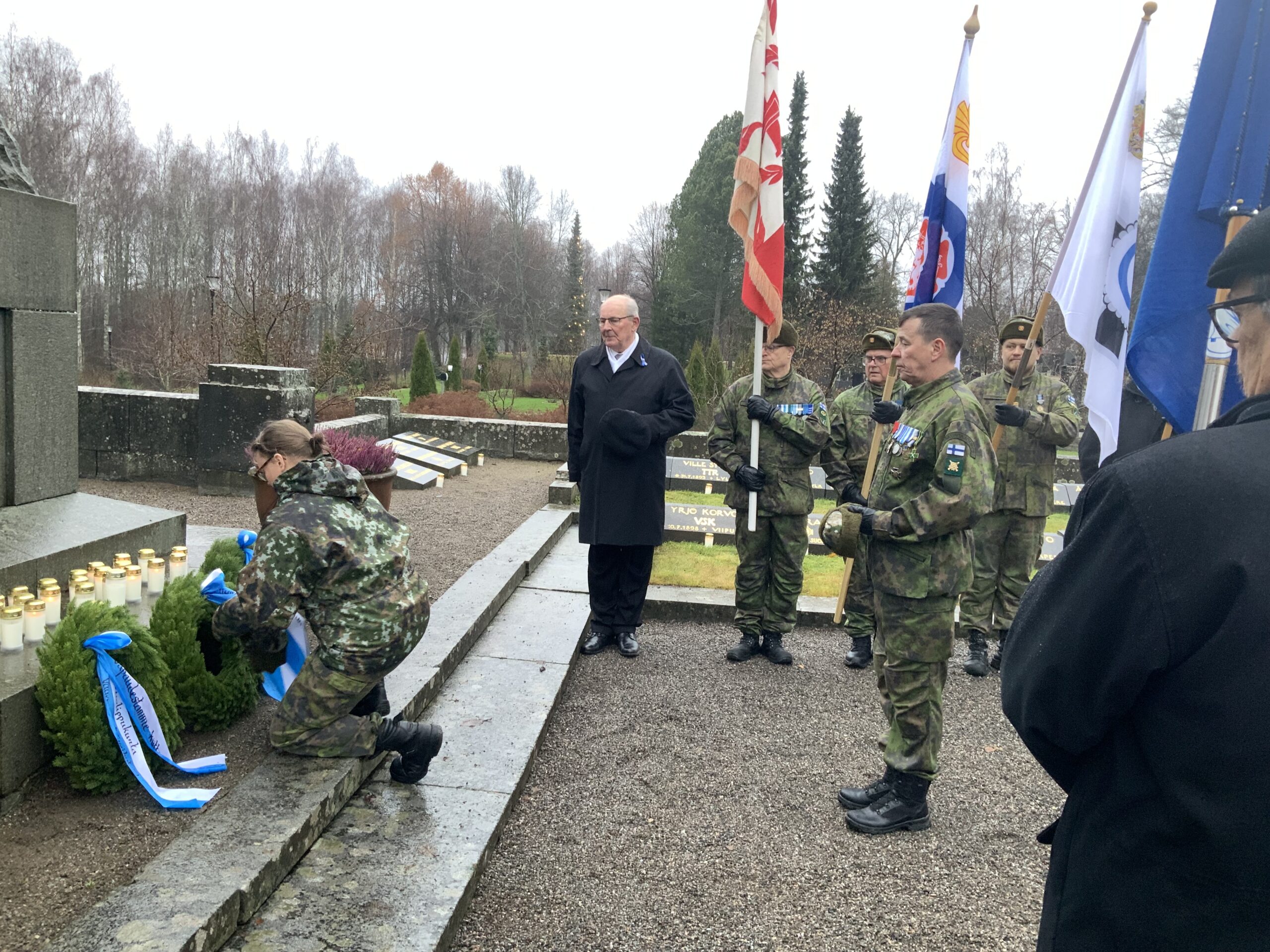 Itsenäisyyspäivä 2025 Vaasan Reserviläiset Seppeleen lasku